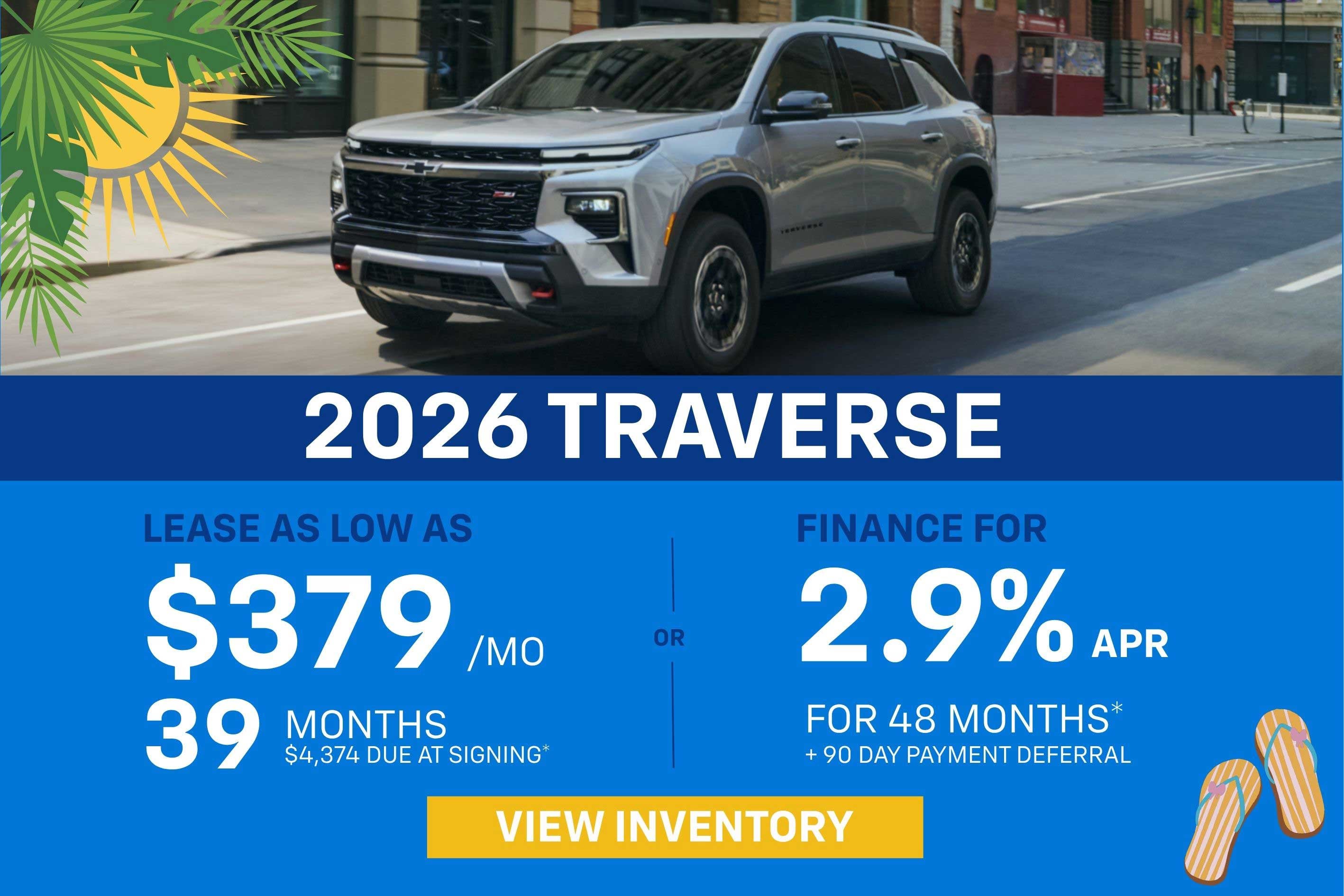 2026 Chevrolet Traverse Lease and Finance Offer